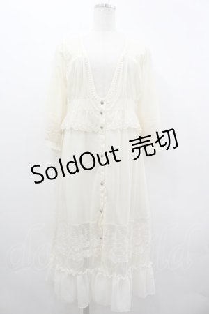 画像: axes femme / 透けレースロングカーディガン M 生成り I-26-04-01-028-AX-TO-TE-ZI