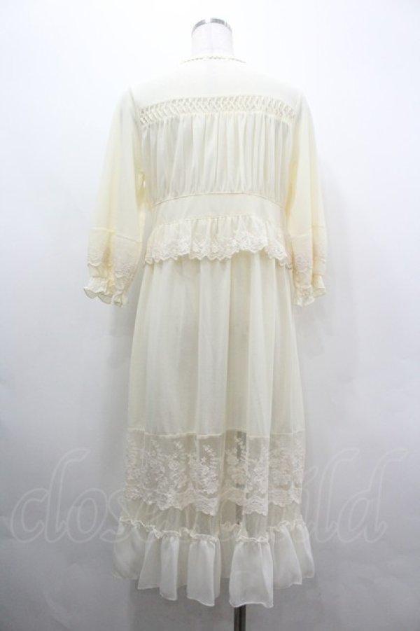 画像2: axes femme / 透けレースロングカーディガン M 生成り I-26-04-01-028-AX-TO-TE-ZI (2)