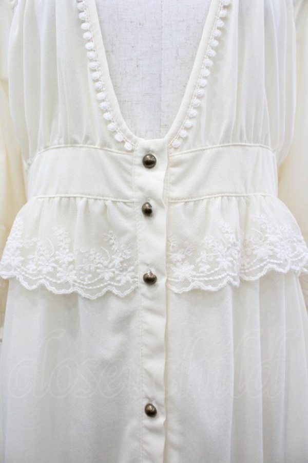 画像3: axes femme / 透けレースロングカーディガン M 生成り I-26-04-01-028-AX-TO-TE-ZI (3)