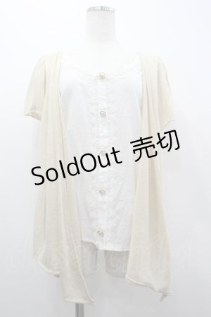 画像: axes femme / カーデ重ね風トップス  アイボリーＸ白 I-26-04-01-030-AX-TO-SA-ZI