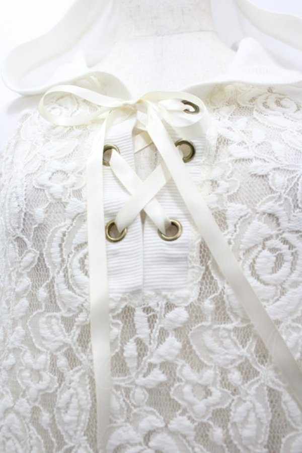 画像3: axes femme / フード付異素材組み合わせプルオーバー  白 I-26-04-01-031-AX-TO-SA-ZI (3)