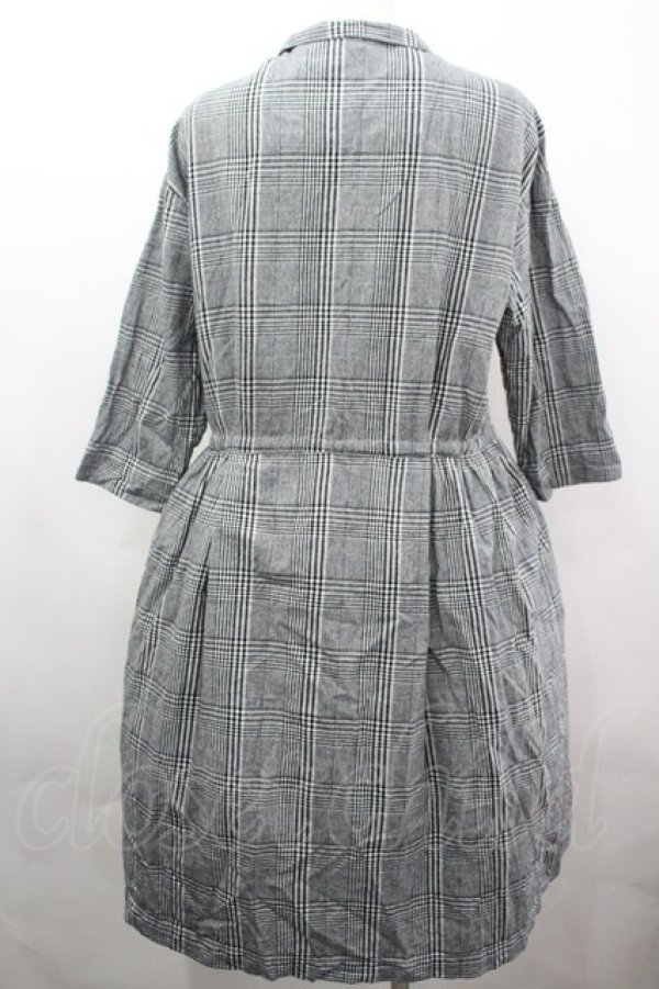 画像2: PINK HOUSE / チェックシャツワンピース  黒Ｘ白 I-26-04-03-033-LO-OP-SA-ZI (2)