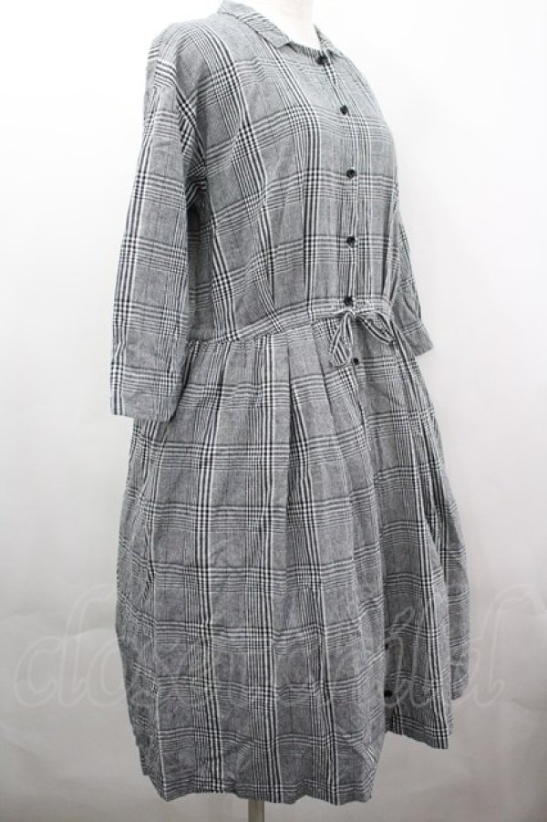 画像3: PINK HOUSE / チェックシャツワンピース  黒Ｘ白 I-26-04-03-033-LO-OP-SA-ZI (3)