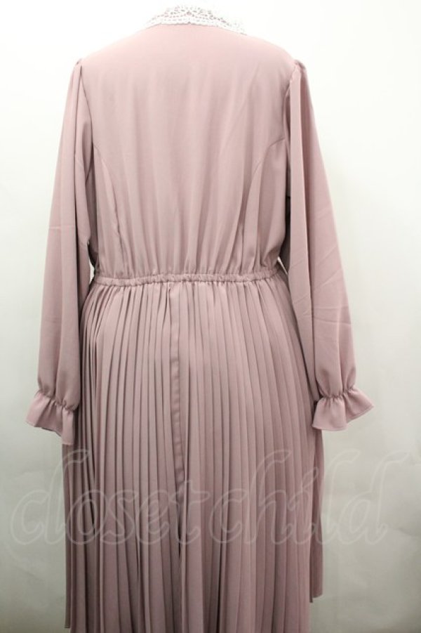 画像2: m petit by misako / AM*レースエリプリーツワンピース 3L ピンク I-26-04-03-035-LO-OP-SA-ZI (2)