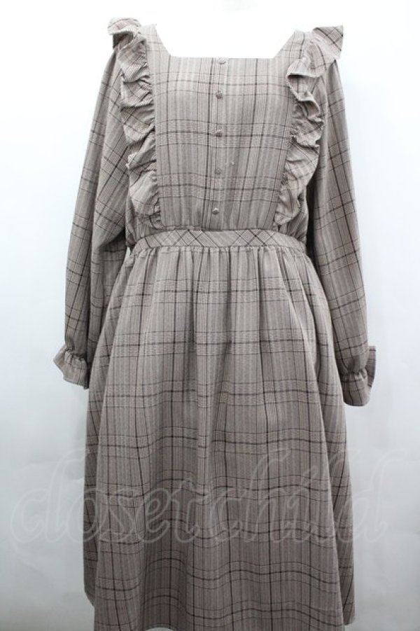 画像1: m petit by misako / チェックワンピース 3L ブラウン I-26-04-03-037-LO-OP-SA-ZI (1)