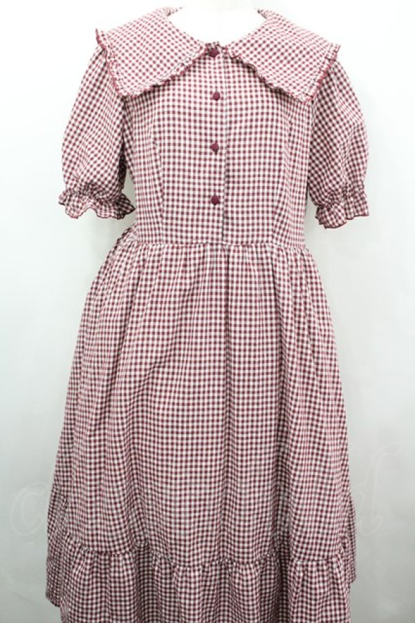 画像1: m petit by misako / ギンガムチェックワンピース LL 赤チェック I-26-04-03-038-LO-OP-SA-ZI (1)