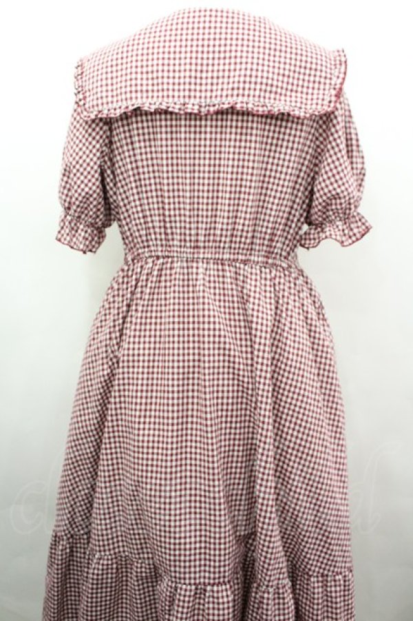 画像2: m petit by misako / ギンガムチェックワンピース LL 赤チェック I-26-04-03-038-LO-OP-SA-ZI (2)