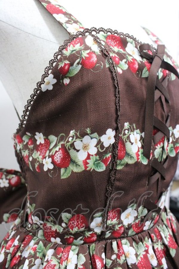 画像3: Chalmiere / ベイクドベリーロング丈ジャンパースカート M ブラウン I-26-04-03-045-0-OP-SA-ZI (3)