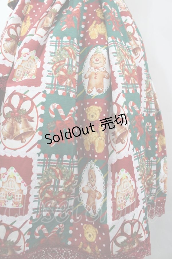 画像3: Chalmiere / クリスマス柄ジャンスカ M ワイン I-26-04-03-046-0-OP-SA-ZI (3)