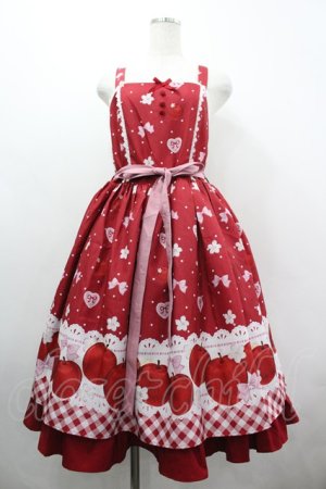 画像: Chalmiere / スウィーティアップルジャンパースカート M アカ I-26-04-03-047-0-OP-SA-ZI