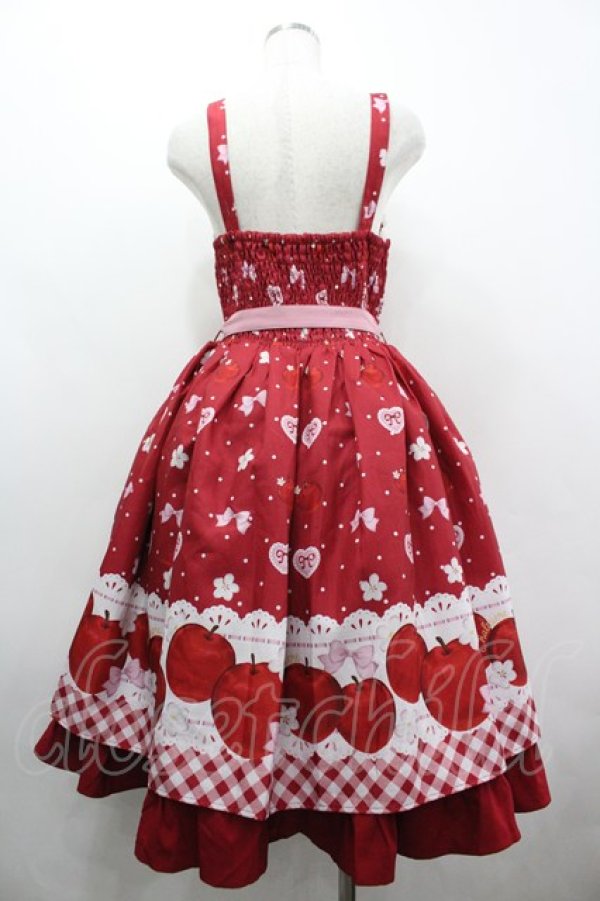 画像2: Chalmiere / スウィーティアップルジャンパースカート M アカ I-26-04-03-047-0-OP-SA-ZI (2)