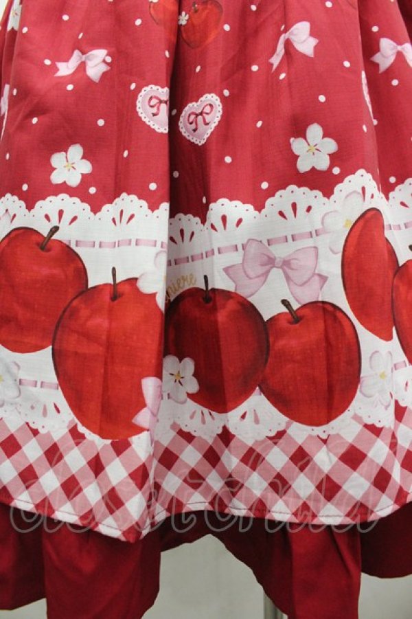 画像3: Chalmiere / スウィーティアップルジャンパースカート M アカ I-26-04-03-047-0-OP-SA-ZI (3)