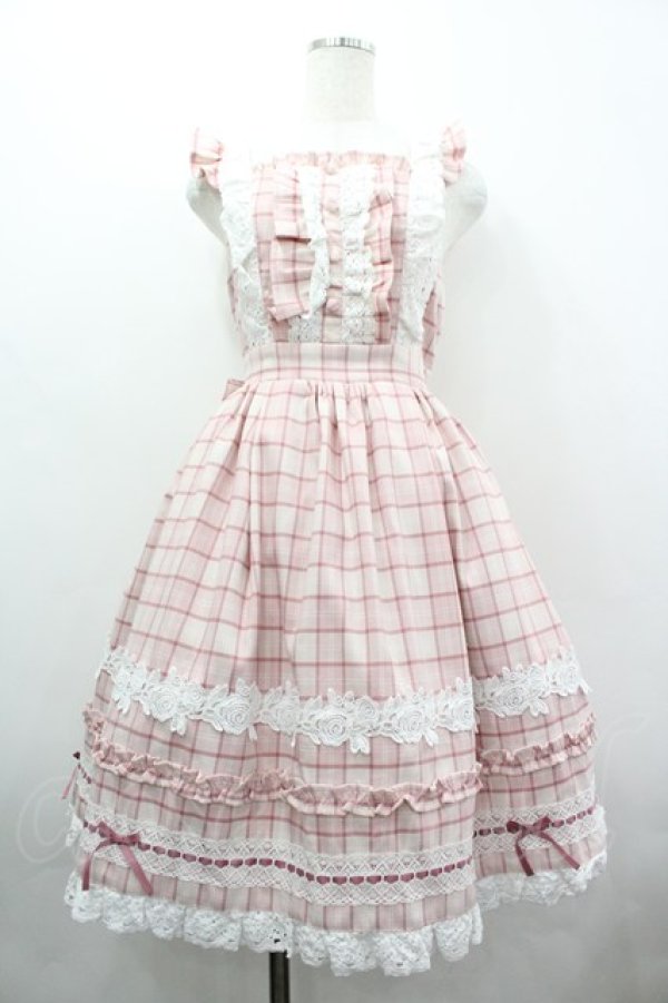 画像1: Chalmiere / タータンチェックジャンパースカート M ピンク I-26-04-03-048-0-OP-SA-ZI (1)