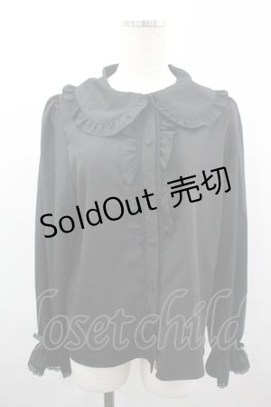 画像: m petit by misako / AM マルエリフリルブラウス L 中黒 I-26-04-03-006-LO-BL-SA-ZI