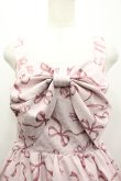 画像3: axes femme POETIQUE / リボン柄ドールジャンパースカート M ピンク I-26-04-03-050-AX-OP-SA-ZI (3)