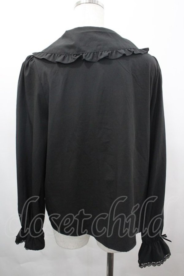 画像2: m petit by misako / AM マルエリフリルブラウス L 中黒 I-26-04-03-006-LO-BL-SA-ZI (2)