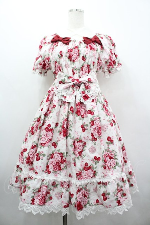 画像1: BABY,THE STARS SHINE BRIGHT / シュガーブーケ〜永遠の乙女の憧れ〜柄シャーリングワンピース  白 I-26-04-03-054-BA-OP-TE-ZI (1)