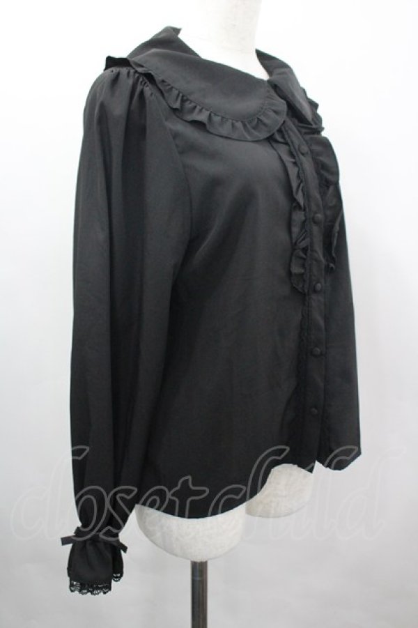 画像3: m petit by misako / AM マルエリフリルブラウス L 中黒 I-26-04-03-006-LO-BL-SA-ZI (3)