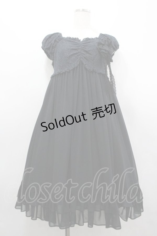 画像1: Victorian maiden / レースシフォンドールドレス  黒 I-26-04-03-055-CL-OP-TE-ZI (1)