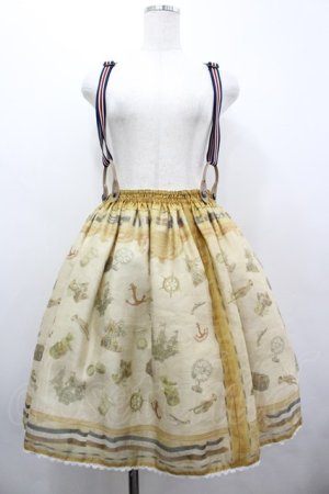 画像: ALICE and the PIRATES / Little dreaming sailor 屋根裏部屋のちいさな冒険 柄スカート  ベージュ I-26-04-03-064-PA-SK-SA-ZI