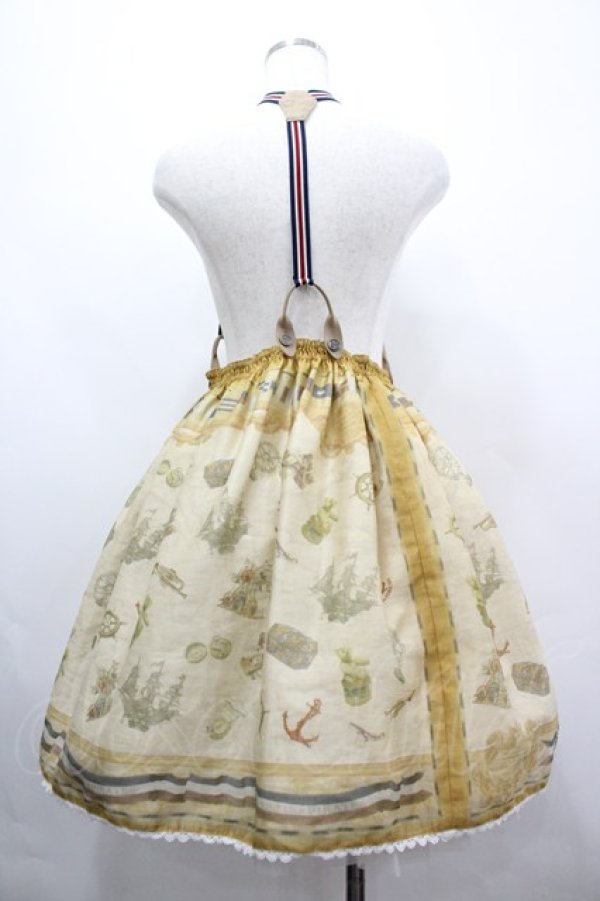 画像2: ALICE and the PIRATES / Little dreaming sailor 屋根裏部屋のちいさな冒険 柄スカート  ベージュ I-26-04-03-064-PA-SK-SA-ZI (2)