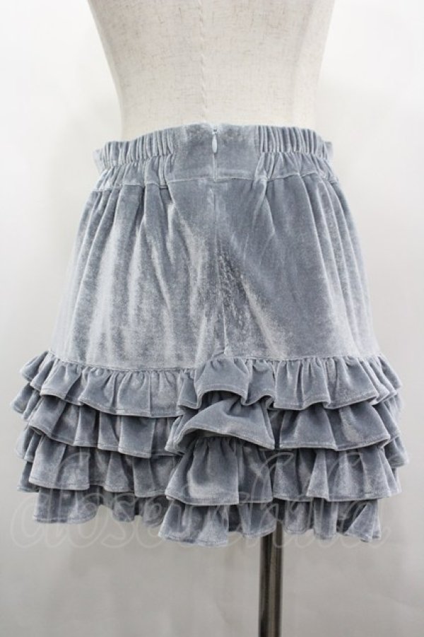 画像2: Ank Rouge / ベロアフリルスカパン M ブルー I-26-04-03-066-CA-SK-TE-ZI (2)