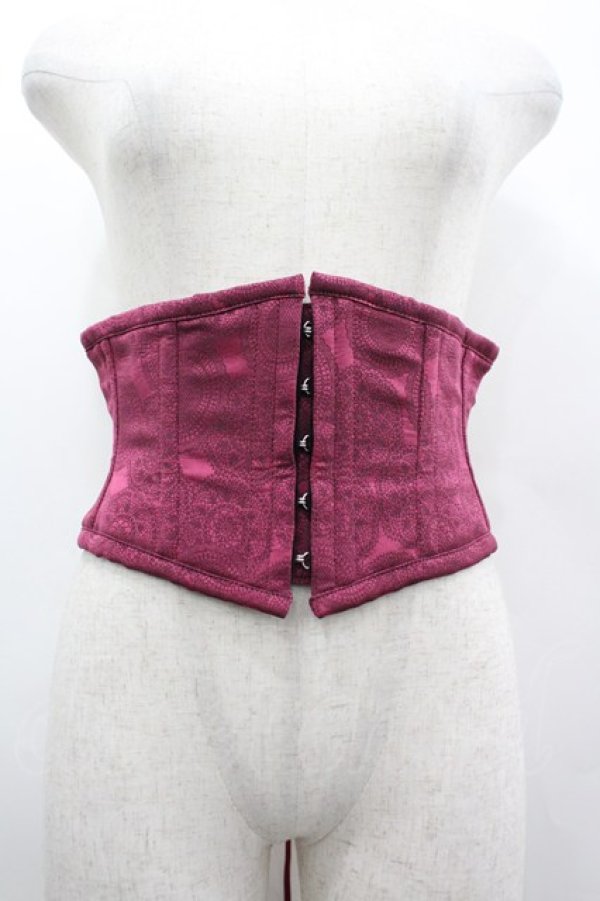 画像1: abilletage / レース柄ミニショートコルセット  濃ピンク I-26-04-03-075-GO-ZA-SA-ZI (1)
