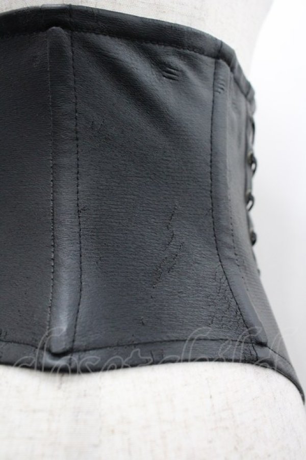 画像3: Na+H / ボーンレザーコルセット  黒 I-26-04-03-076-PU-ZA-SA-ZI (3)