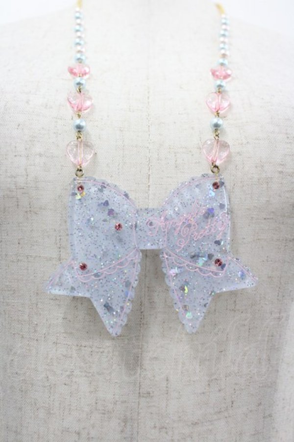 画像1: Angelic Pretty / きらめきリボンネックレス  サックス I-26-04-03-078-AP-AC-TE-ZI (1)