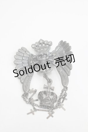 画像: BPN / 羽根十字髑髏ネクタイピン  ガンメタ I-26-04-03-081-GO-ZA-SA-ZI