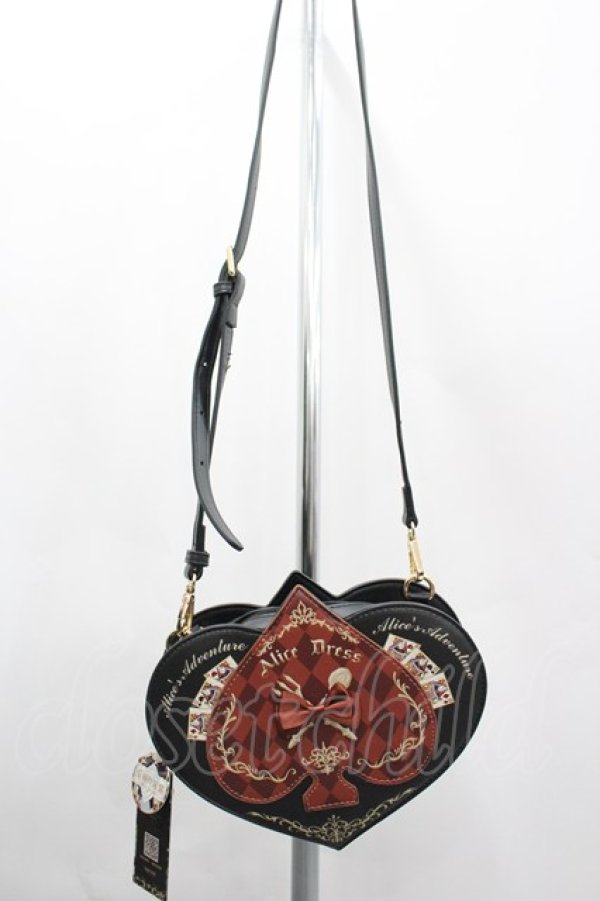 画像3: 雨 洋裁 Alice Dress / スペードハートポシェット  黒ｘボルドー I-26-04-03-086-LO-BG-SA-ZI (3)