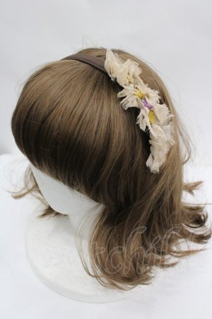 画像: Emily Temple cute / ジョーゼットフリル&ビーズカチューシャ  ブラウン I-26-04-03-096-ET-AC-SA-ZI