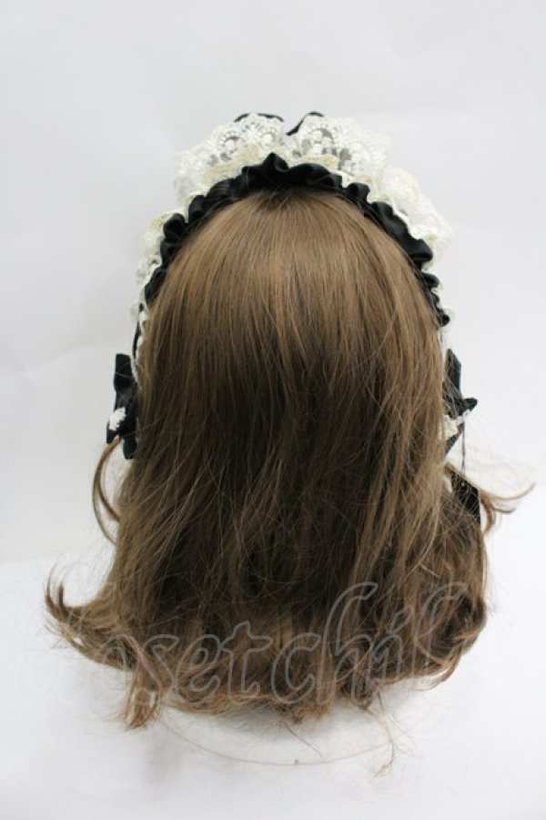 画像3: Innocent World / はしごレースフリルカチューシャ  ブラック I-26-04-03-103-IW-AC-SA-ZI (3)