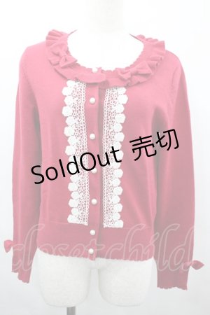 画像: BABY,THE STARS SHINE BRIGHT / ローズレースニットカーディガン  ボルドーＸ白 I-26-04-03-012-BA-TO-SA-ZI