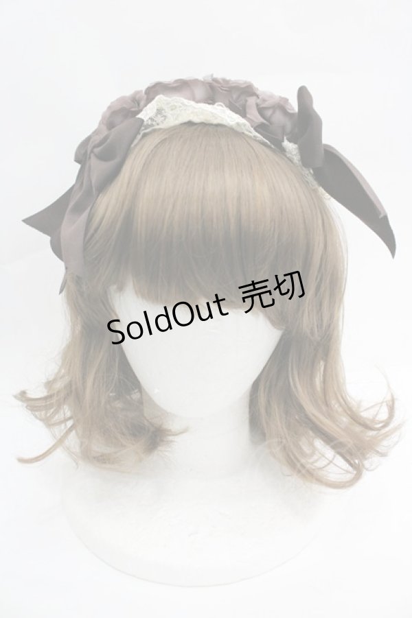 画像2: Innocent World / ローズリボンオーバルカチューシャ  ブラウン I-26-04-03-107-IW-AC-SA-ZI (2)