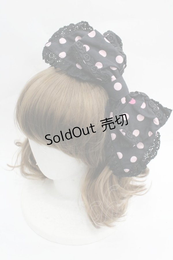 画像1: BABY,THE STARS SHINE BRIGHT / Baby Cafe柄Candyカチューシャ  ブラック×ピンク I-26-04-03-108-BA-AC-SA-ZI (1)