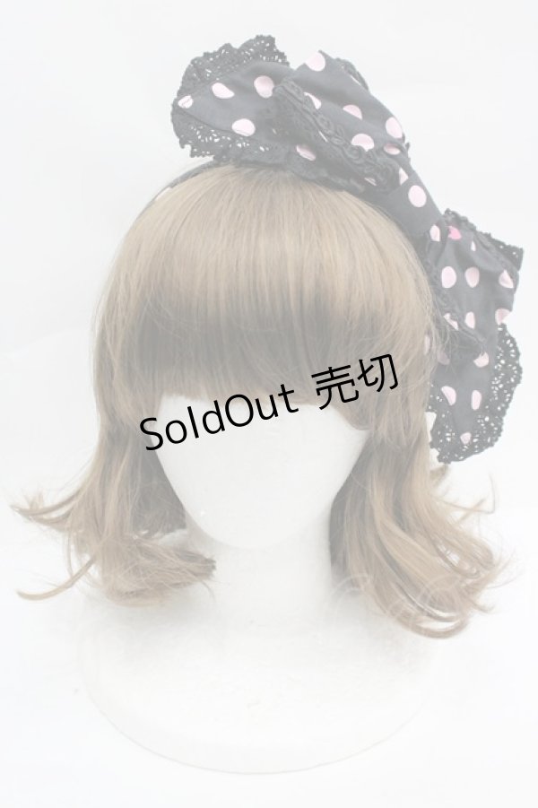 画像2: BABY,THE STARS SHINE BRIGHT / Baby Cafe柄Candyカチューシャ  ブラック×ピンク I-26-04-03-108-BA-AC-SA-ZI (2)