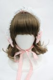 画像2: LOLITA / 五月アイコラボ/チェックリボンバブーシュカ  ピンク×白 I-26-04-03-110-LO-ZA-TE-ZI (2)