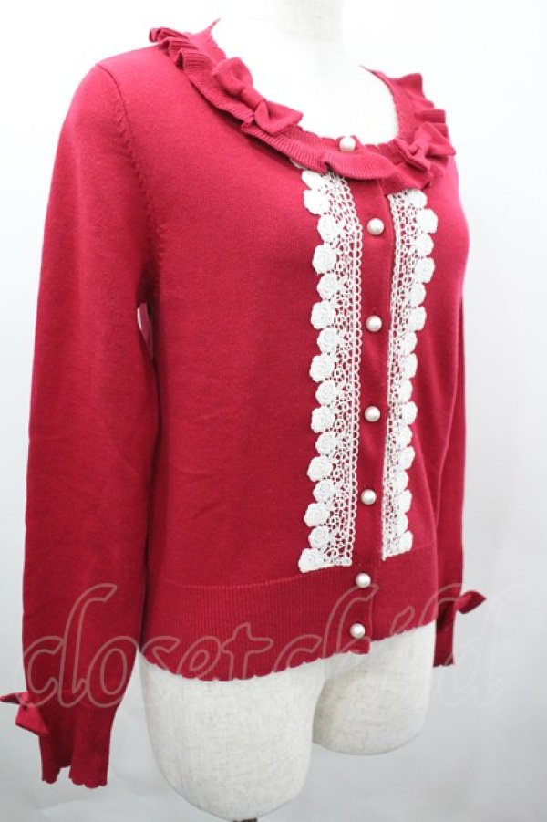 画像3: BABY,THE STARS SHINE BRIGHT / ローズレースニットカーディガン  ボルドーＸ白 I-26-04-03-012-BA-TO-SA-ZI (3)