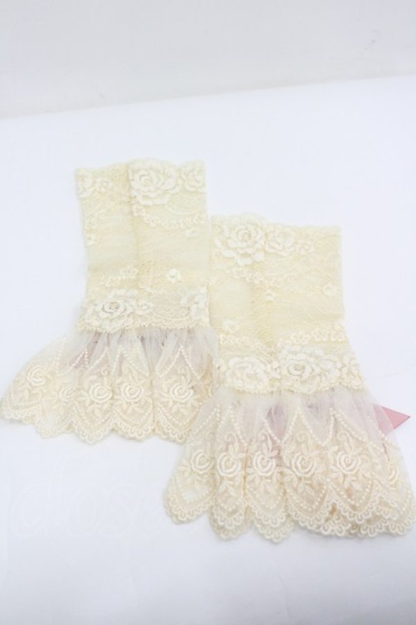 画像2: Mary Magdalene / リボン付レースカフス・ショート  黒 I-26-04-03-118-CL-ZA-SA-ZI (2)