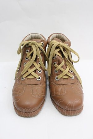 画像: INGEBORG / カメリア編み上げブーツ  ブラウン I-26-04-03-125-LO-SH-SA-ZI