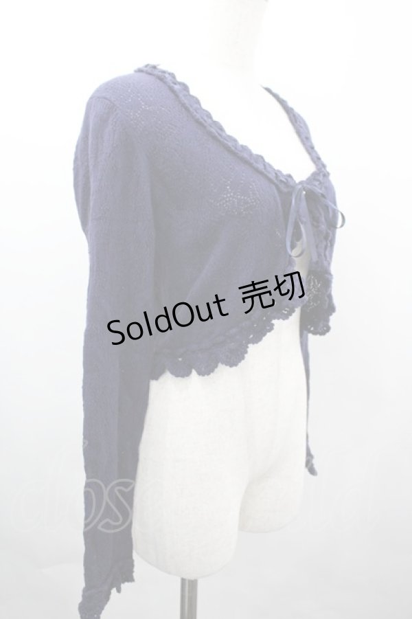 画像3: ALICE and the PIRATES / 刺繍ニットボレロ  ネイビー I-26-04-03-014-PA-TO-SA-ZI (3)