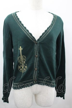 画像: ALICE and the PIRATES / バイオリン刺繍カーディガン  グリーン I-26-04-03-016-PA-TO-SA-ZI
