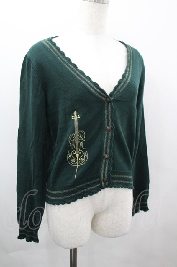 画像3: ALICE and the PIRATES / バイオリン刺繍カーディガン  グリーン I-26-04-03-016-PA-TO-SA-ZI (3)