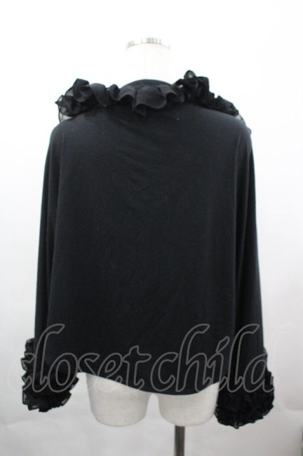 画像2: Na+H / フリルカーディガン  黒 I-26-04-03-018-PU-TO-SA-ZI (2)