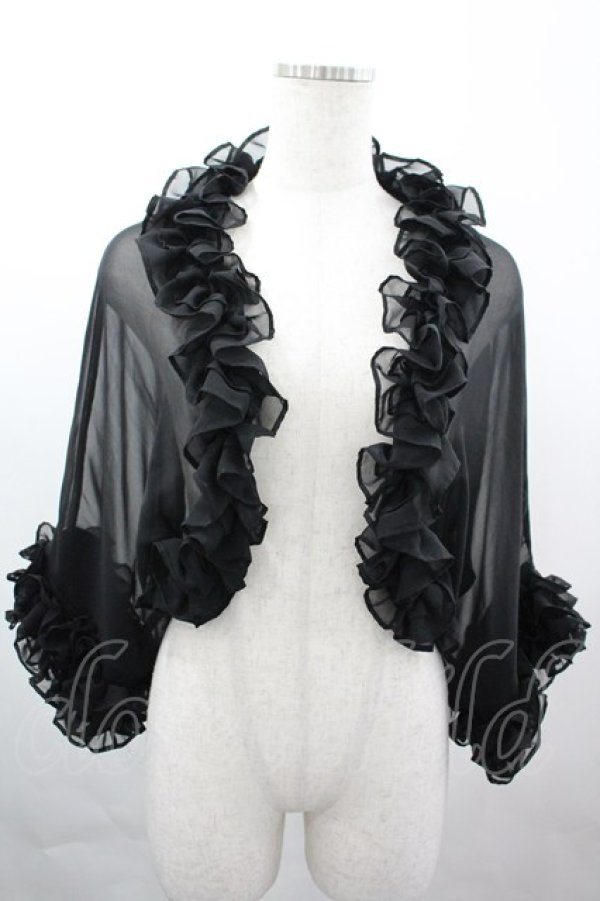 画像1: Na+H / シフォンボレロ  黒 I-26-04-03-019-PU-TO-SA-ZI (1)