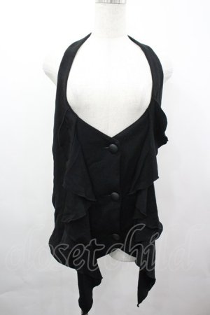 画像: Na+H / フリルベスト  黒 I-26-04-03-020-PU-TO-SA-ZI