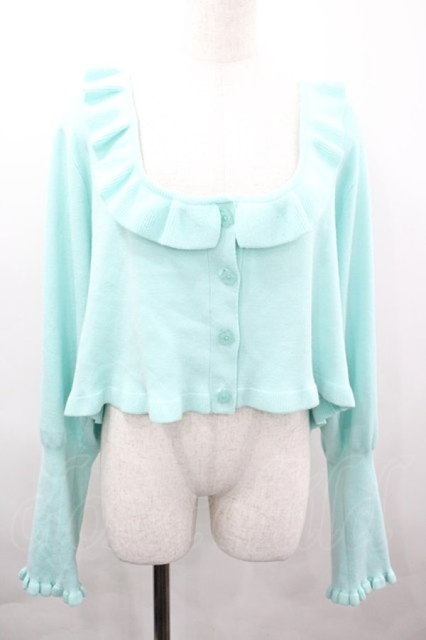 画像1: CHIP CLIP / 五月アイ/フリルカーディガン 4L ミント I-26-04-03-021-PU-TO-TE-ZI (1)