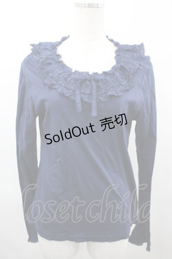 画像1: PINK HOUSE / ピンタック襟カットソー  青 I-26-04-03-027-LO-TO-SA-ZI (1)