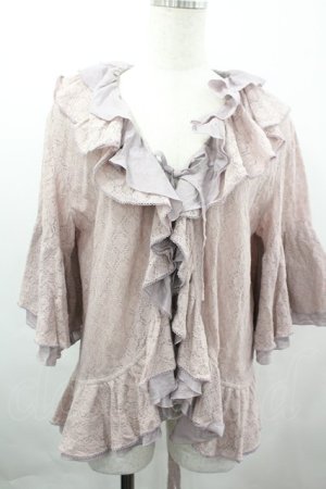 画像: PINK HOUSE / 総レースフリルカーディガン  ラベンダー I-26-04-03-028-LO-TO-SA-ZI